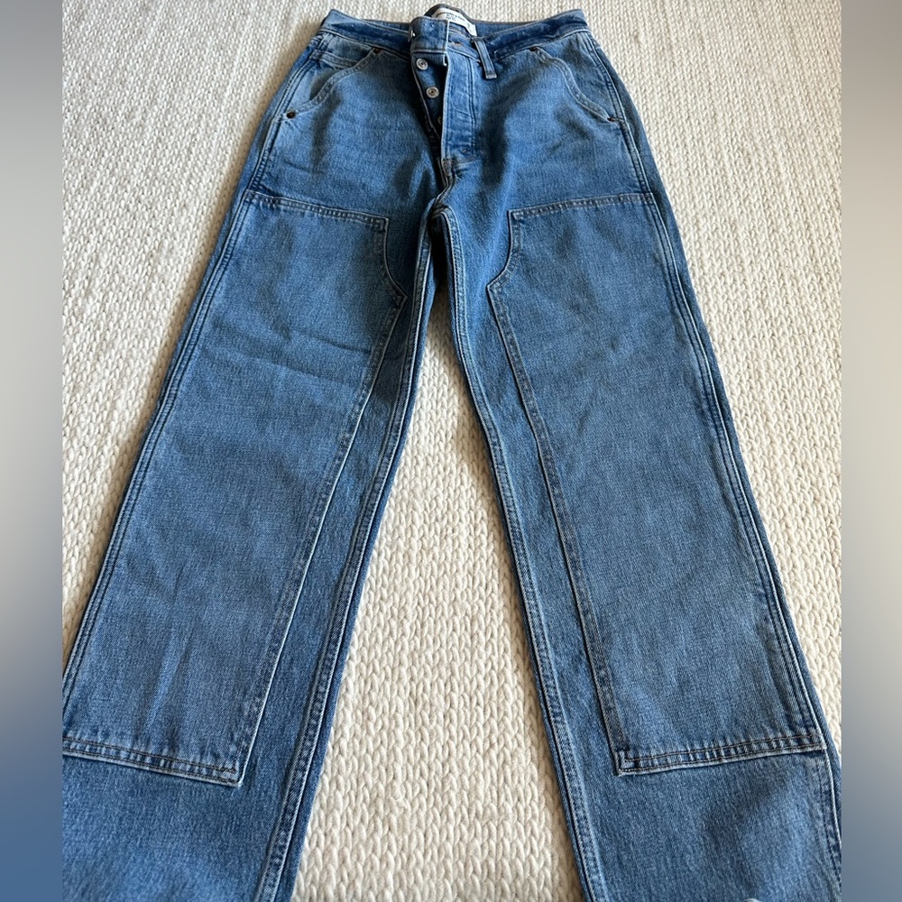 NEW Abercrombie High Rise The Dad Cowboy Jean Size 26 / 2 Short - Picture 5 of 11